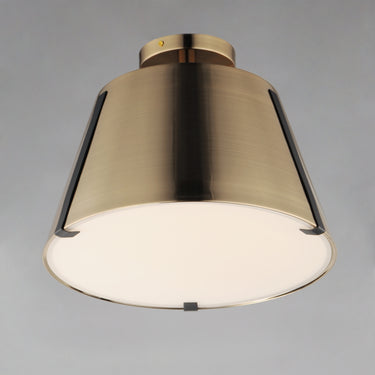 Maxim Lighting Carlo LED Semi Flush Mount Dark Bronze, Leather, Heritage Brass