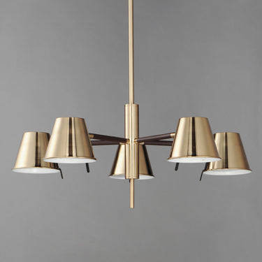 Maxim Lighting Carlo 5-Light LED Chandelier Dark Bronze, Leather, Heritage Brass