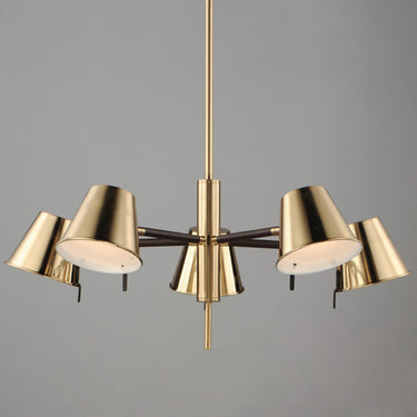 Maxim Lighting Carlo 5-Light LED Chandelier Dark Bronze, Leather, Heritage Brass