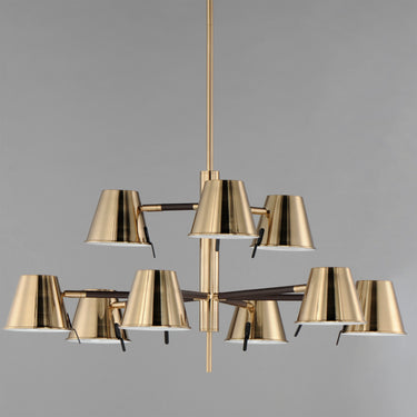 Maxim Lighting Carlo 9-Light LED Chandelier Dark Bronze, Leather, Heritage Brass