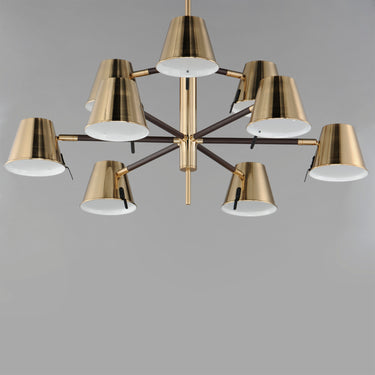 Maxim Lighting Carlo 9-Light LED Chandelier Dark Bronze, Leather, Heritage Brass