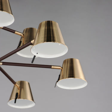 Maxim Lighting Carlo 9-Light LED Chandelier Dark Bronze, Leather, Heritage Brass