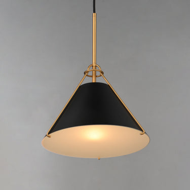 Maxim Lighting Lucas Pendant Black/Natural Aged Brass