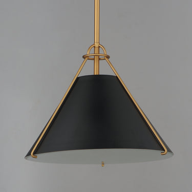 Maxim Lighting Lucas Pendant Black/Natural Aged Brass