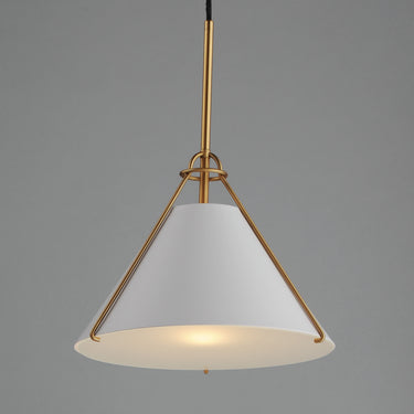 Maxim Lighting Lucas Pendant White/Natural Aged Brass