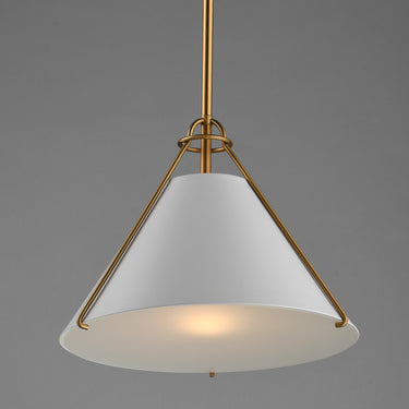Maxim Lighting Lucas Pendant White/Natural Aged Brass