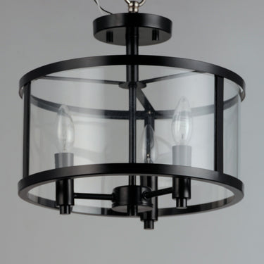 Maxim Lighting Sentinel 3-Light Semi Flush Black