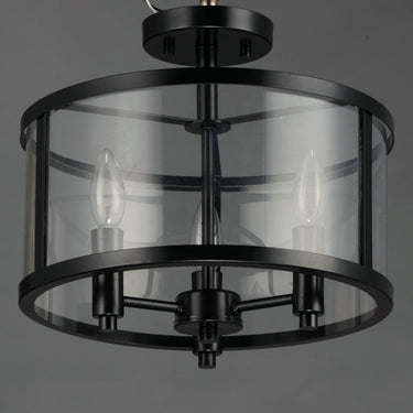 Maxim Lighting Sentinel 3-Light Semi Flush Black