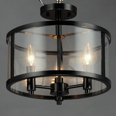 Maxim Lighting Sentinel 3-Light Semi Flush Black