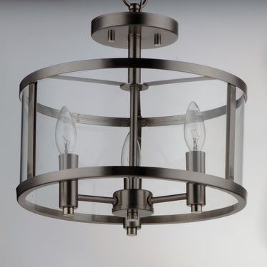 Maxim Lighting Sentinel 3-Light Semi Flush Satin Nickel