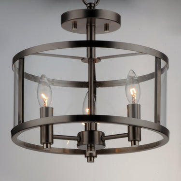 Maxim Lighting Sentinel 3-Light Semi Flush Satin Nickel