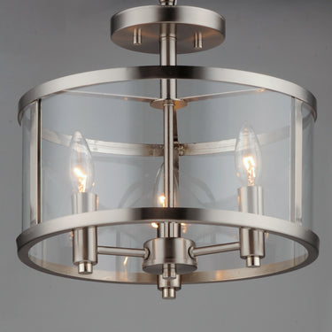 Maxim Lighting Sentinel 3-Light Semi Flush Satin Nickel