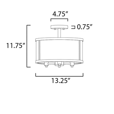 Maxim Lighting Sentinel 3-Light Semi Flush Satin Nickel