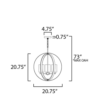 Maxim Lighting Sentinel 3-Light Pendant Satin Nickel