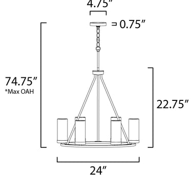 Maxim Lighting Sentinel 6-Light Chandelier Satin Nickel