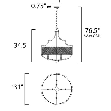 Maxim Lighting Savant 8-Light Chandelier Bronze/Antique Brass