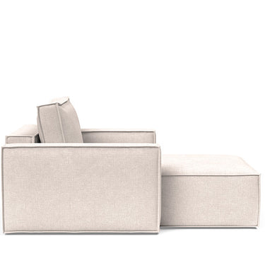Innovation Living Newilla Lounger Chair in Adario Basmati 255 with Built-In Storage and Standard Upholstered Arms