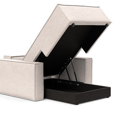 Modern Lounger Chair with Storage and Standard Arms by Innovation Living Newilla Collection in Adario Basmati 255