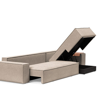 Contemporary 255 Adario Basmati Newilla sectional sleeper sofa with wide arms and roomy lounger for small apartments