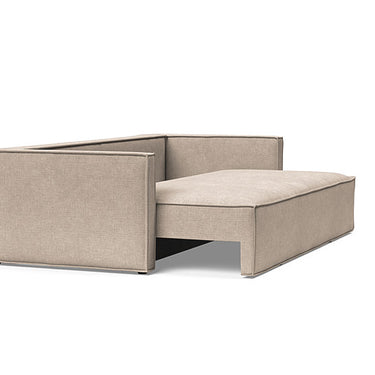 Scandinavian style Newilla Sleeper Sofa with Slim Arms in 257 Adario Taupe fabric showcasing queen sleeper function and soft spring comfort