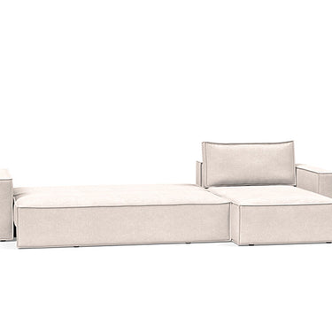 Contemporary Newilla reversible chaise sleeper sofa with washable 255 Adario Basmati fabric covers