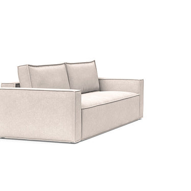 Innovation Living Newilla sofa bed with standard arms and hidden storage in 255 Adario Basmati fabric
