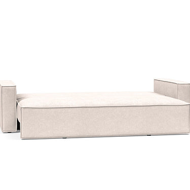 Full-size Newilla sleeper sofa with washable covers and storage by Innovation Living in neutral Basmati fabric