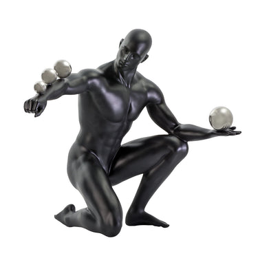 Finesse Decor Jean Sculpture Matte Black and Steel