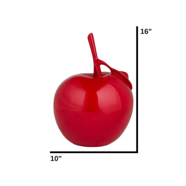 Finesse Decor Solid Color Apple Sculpture Red