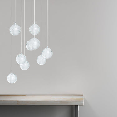 Finesse Decor 9 light Crystal Spheres Chandelier Round Chrome Canopy
