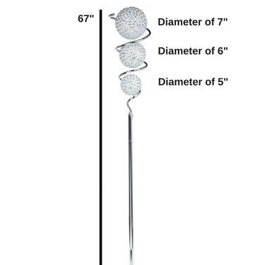 Finesse Decor Vertical Crystal Sphere Floor Lamp 3 Light