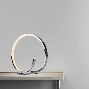 Finesse Decor Circular Design LED Table Lamp Chrome