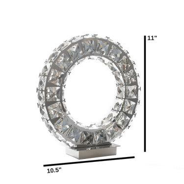 Finesse Decor Round Crystal Extravaganza 11" Table Lamp Chrome