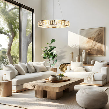Modern Crystal Chandelier with LED Lights - Living Room Suspension