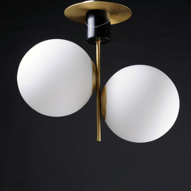 Maxim Lighting Vesper 2-Light Semi-Flush Satin Brass/Black