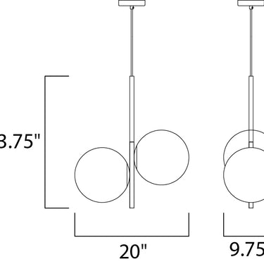 Maxim Lighting Vesper 2-Light Pendant Satin Brass/Black