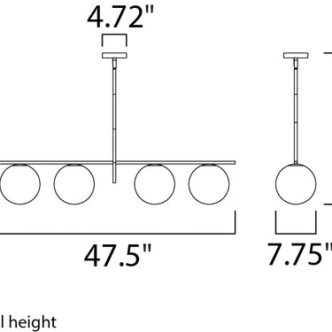 Maxim Lighting Vesper 4-Light Pendant Satin Brass/Black