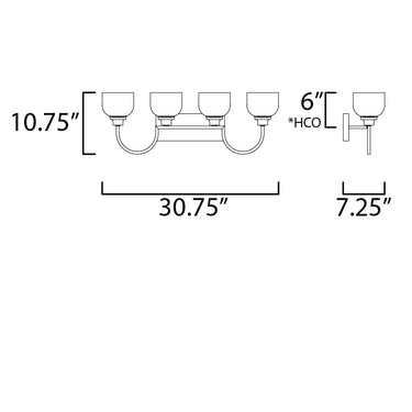 Maxim Lighting Swale 4-Light Bath Vanity Polished Chrome