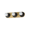 Maxim Lighting Hollywood 3-Light Sconce with  LED Bulb Black/Natural Aged Brass