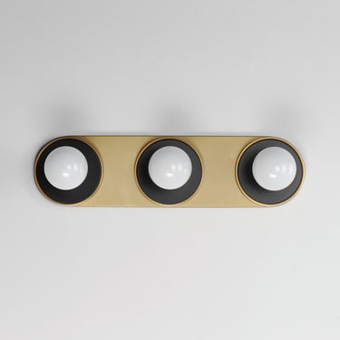 Maxim Lighting Hollywood 3-Light Sconce Black/Natural Aged Brass