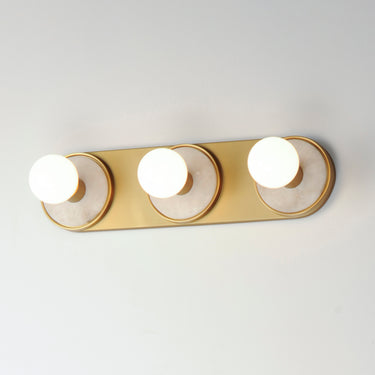 Maxim Lighting Hollywood Stone 3-Light Sconce Whit Alabaster/Natural Aged Brass