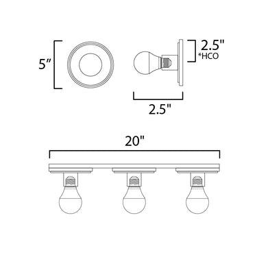 Maxim Lighting Hollywood 3-Light Sconce with  LED Bulb Polished Chrome