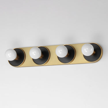 Maxim Lighting Hollywood 4-Light Sconce Black/Natural Aged Brass