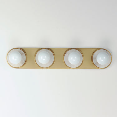 Maxim Lighting Hollywood Stone 4-Light Sconce Whit Alabaster/Natural Aged Brass