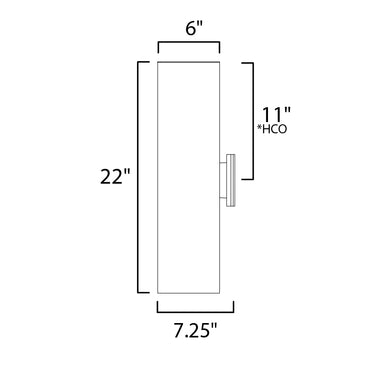Maxim Lighting Outpost 2-Light 22"H Outdoor Wall Sconce Brushed Aluminum