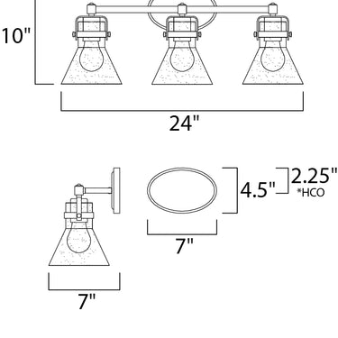 Maxim Lighting Seafarer 3-Light Bath Vanity With Bulbs Oil Rubbed Bronze