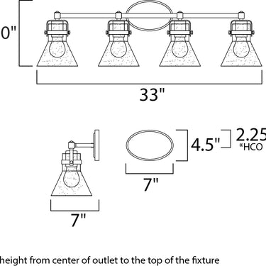 Maxim Lighting Seafarer 4-Light Bath Vanity With Bulbs Polished Chrome