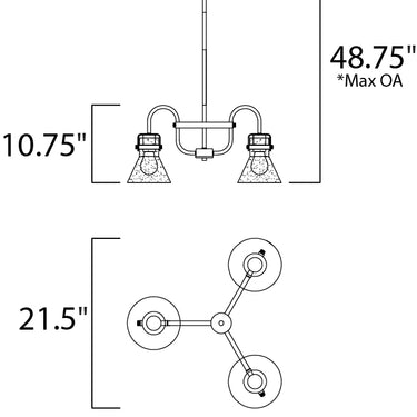Maxim Lighting Seafarer 3-Light Chandelier Oil Rubbed Bronze
