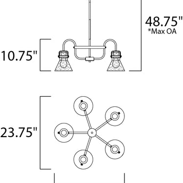 Maxim Lighting Seafarer 5-Light Chandelier With Bulbs Oil Rubbed Bronze