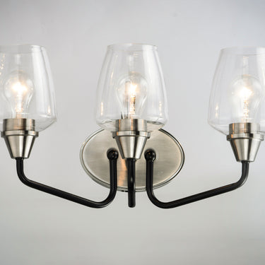 Maxim Lighting Goblet 3-Light Bath Vanity Black/Satin Nickel